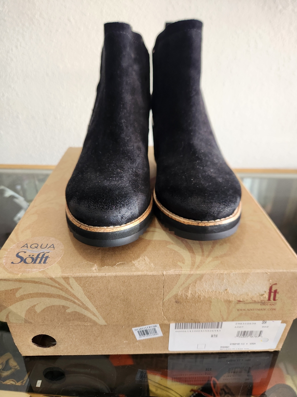 Sofft Black Suede Ankle Boots